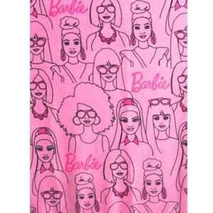 Barbie We Are All Barbie Oversized 50in X 70in Plush Pink Throw Blanket New